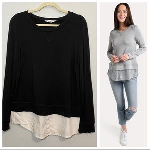 BB Dakota Faux Layered Sweater Top
